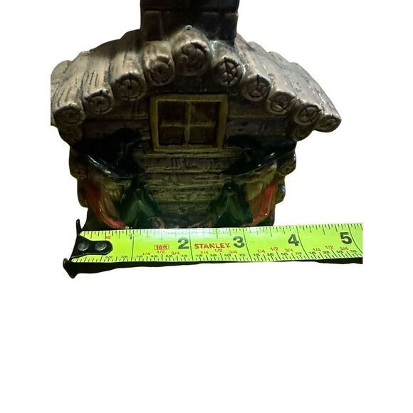 Vintage 1960s Ceramic Mini Log Cabin Mountain Men Kerosene Oil Lamp 8.5” - Picture 8 of 8